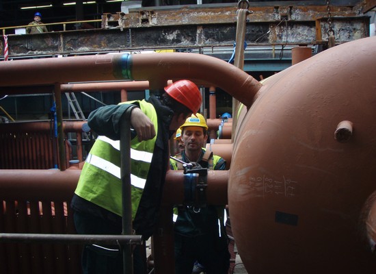 The exact installation of the boiler body